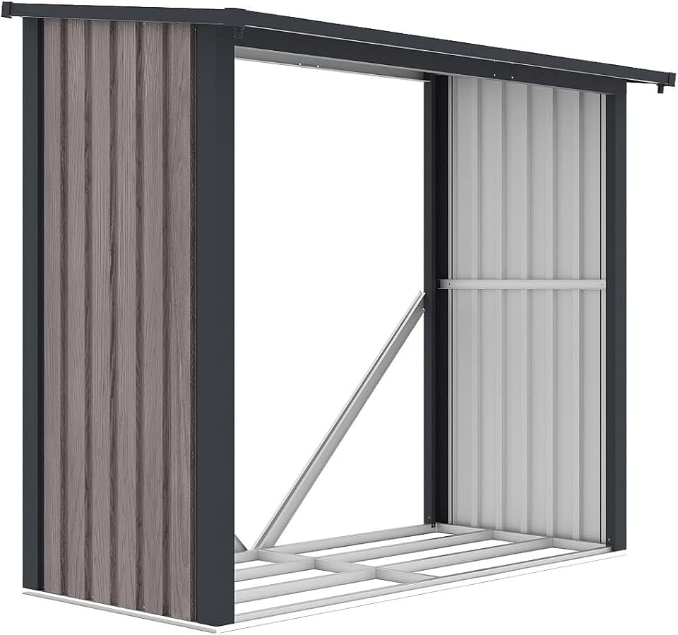 bleujardin - Birwood abri bûches acier galvanisé 182x89x156cm - 1,98m3/2,5 stères - BIRWOOD