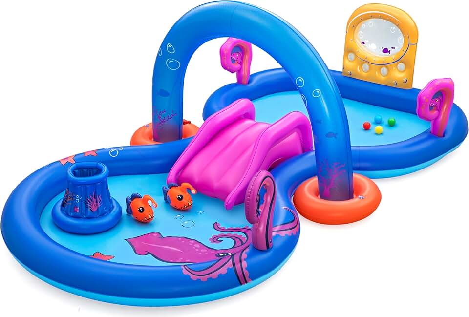 bleujardin - Aire de Jeux Gonflable avec Piscine pour Enfants bleujardin Sea Odyssey - 330 cm x 188 cm x 117 cm - Multicolore