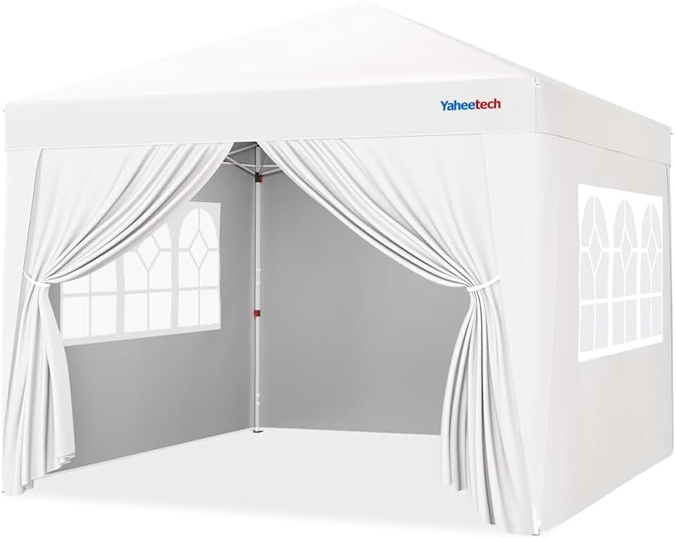 bleujardin - tonnelle jardin série pliante - 3x3m - 4 parois, blanc