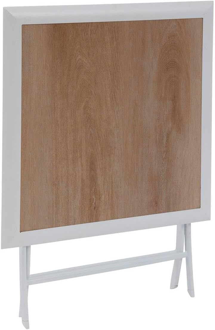 bleujardin - Azua - 70x70 cm - table pliante 2 places aluminium Blanc