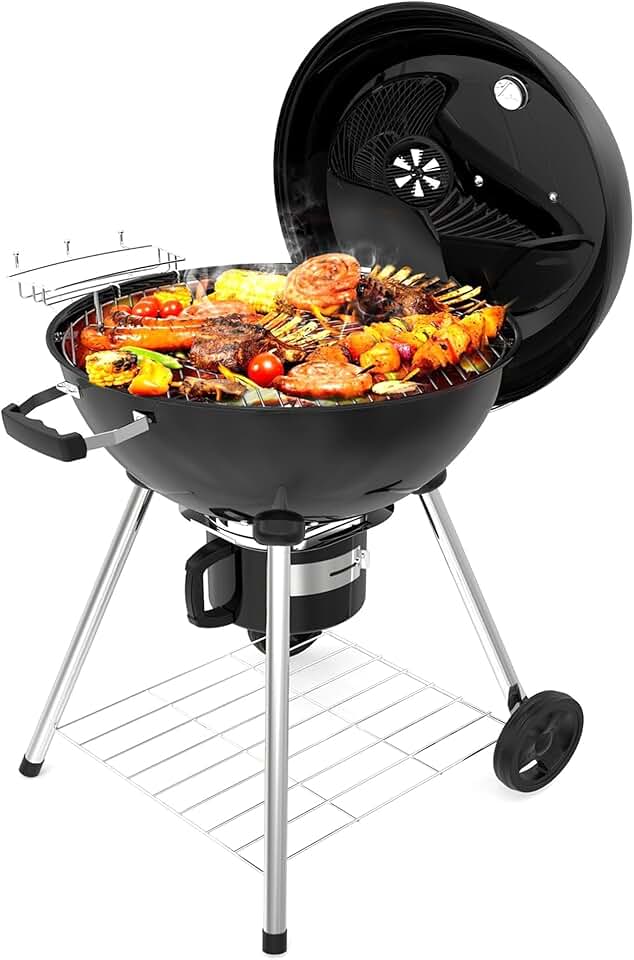 bleujardin - 21 inch Barbecue boule, 83x71x105,5cm, tiroir à cendres, couvercle
