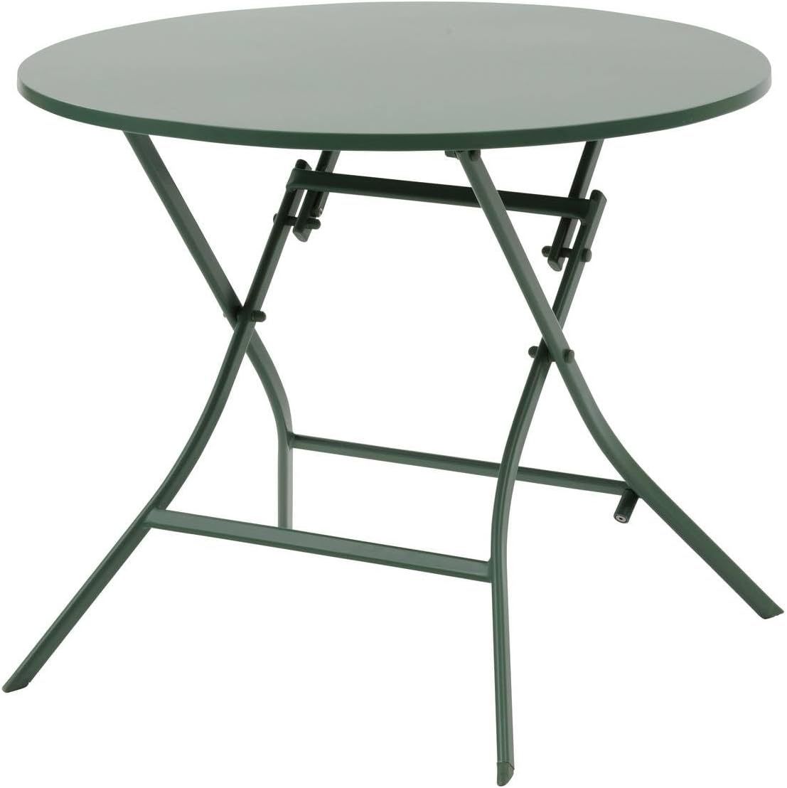 bleujardin - Greensboro - table pliante acier 4 places, vert olive