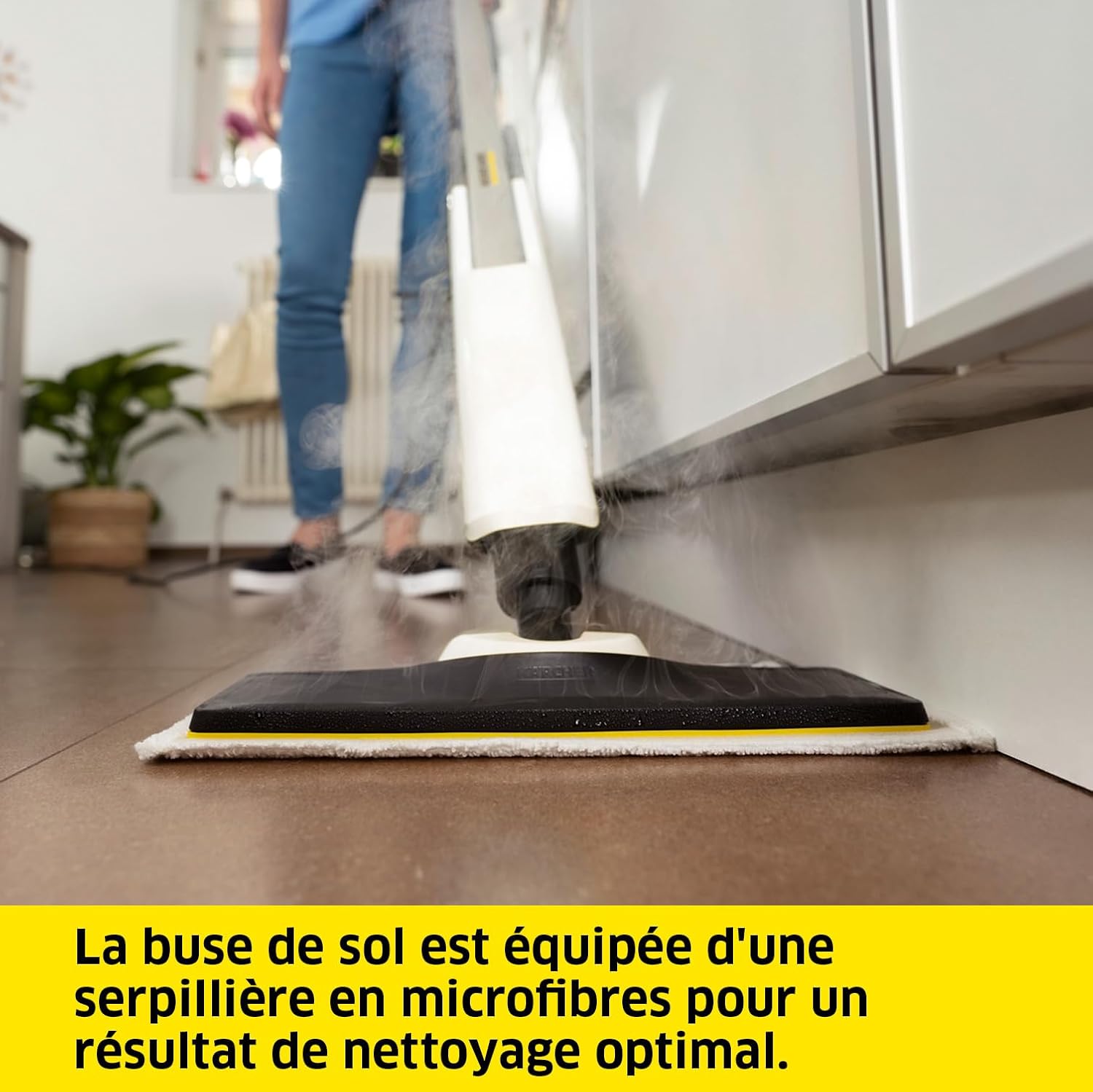 bleujardin Nettoyeur Vapeur SC 2 Upright, Préchauffage : 30 s, Surface : 50 m², Réservoir : 0,4 l, Puissance : 1600 W, avec Buse de Sol EasyFix, Serpillière Microfibres, Cartouche Détartrante