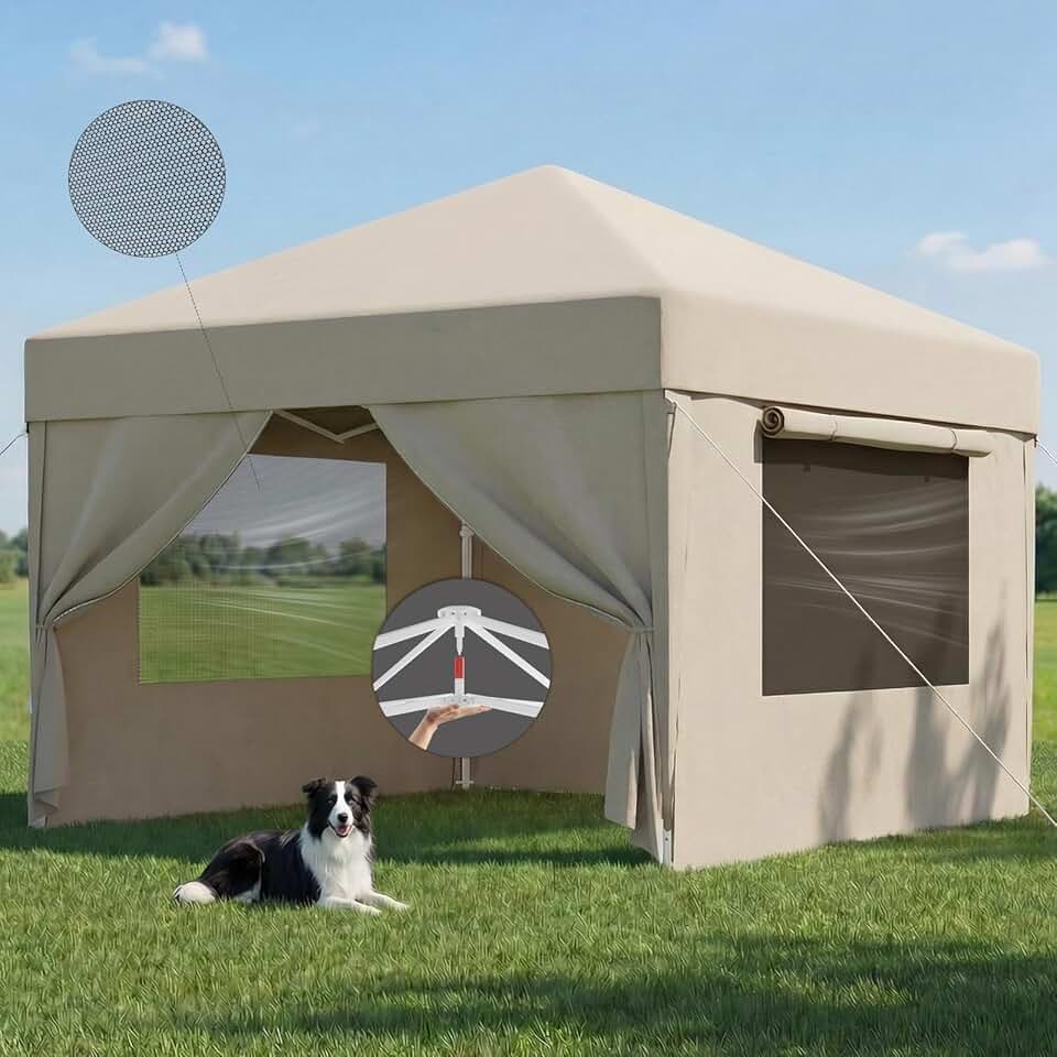 bleujardin - Tonnelle pliante série - 3x3m - moustiquaire, étanche, anti-UV