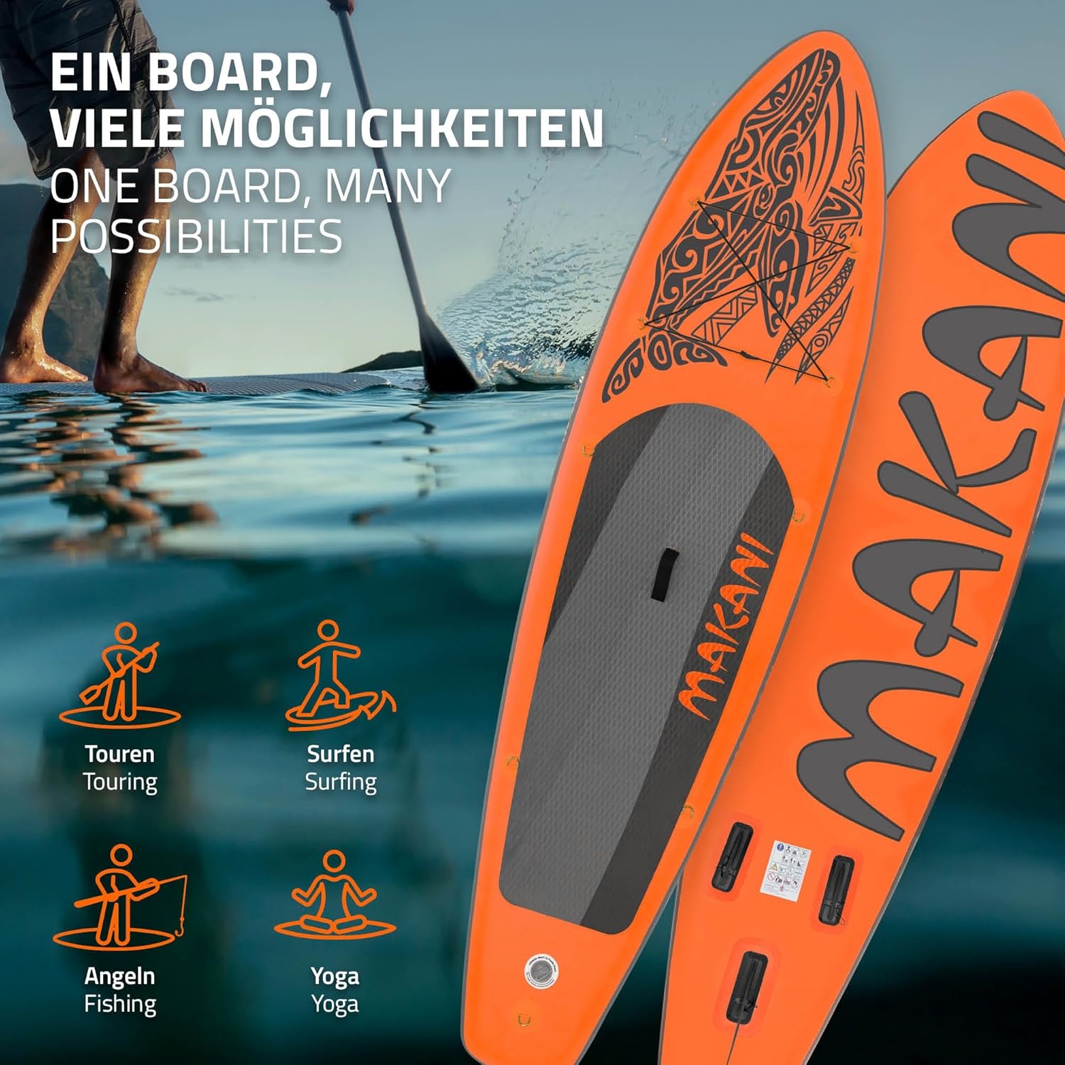 bleujardin - Stand Up Paddle Série - 305/308/320/380 cm - PVC, 120/150 kg, ép. 10/15 cm