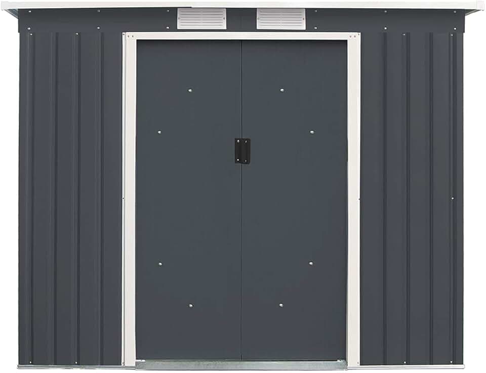 bleujardin - abri de jardin série 2,7m² - 213x130x173cm - acier, 2 portes, 2 fenêtres