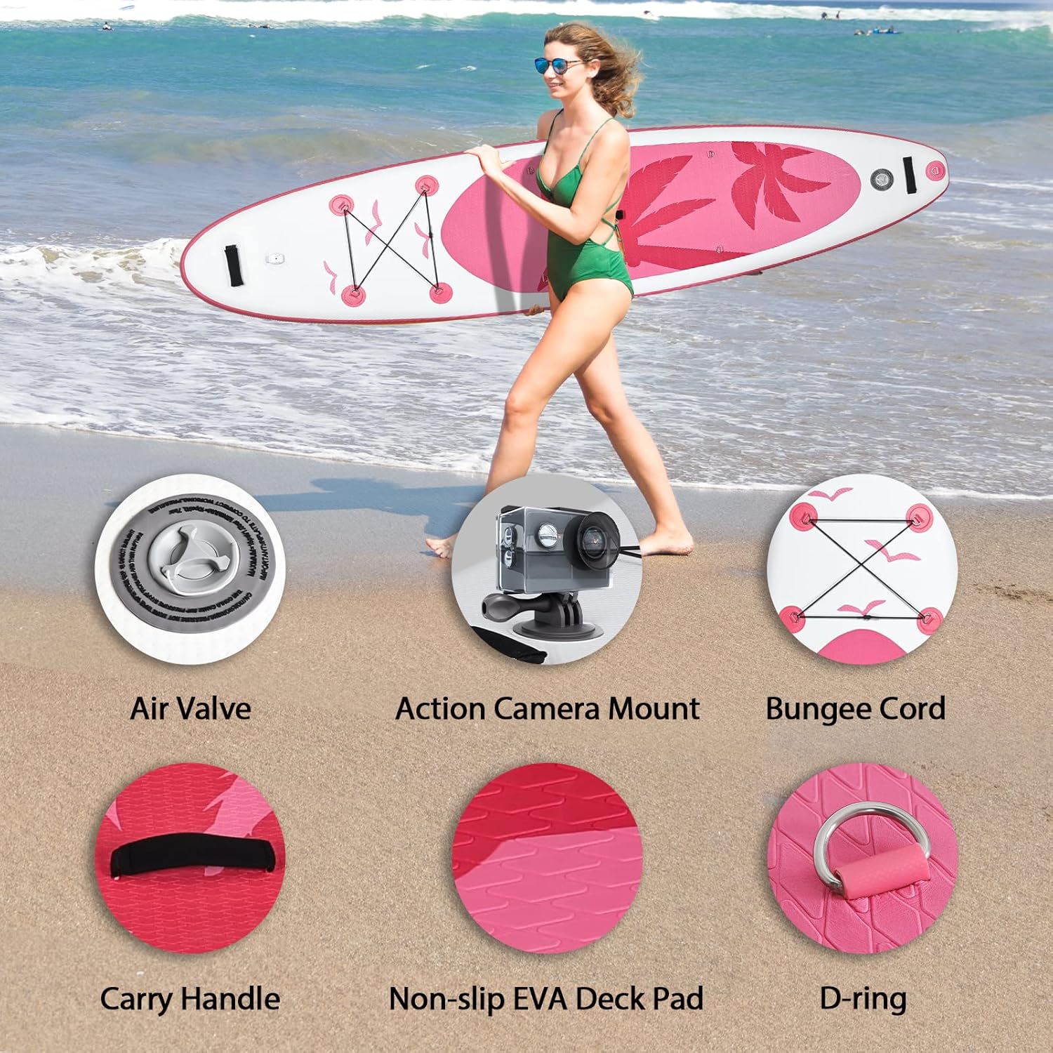 bleujardin - Paddle gonflable adulte - 320/335cm - 2 places, siège kayak, pagaie alu, support caméra, pompe, 150kg