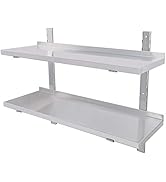 bleujardin Étagère Murale INOX Cuisine Tablette Flottante Pose Murale Catering 2 Couches (120 * 30cm)