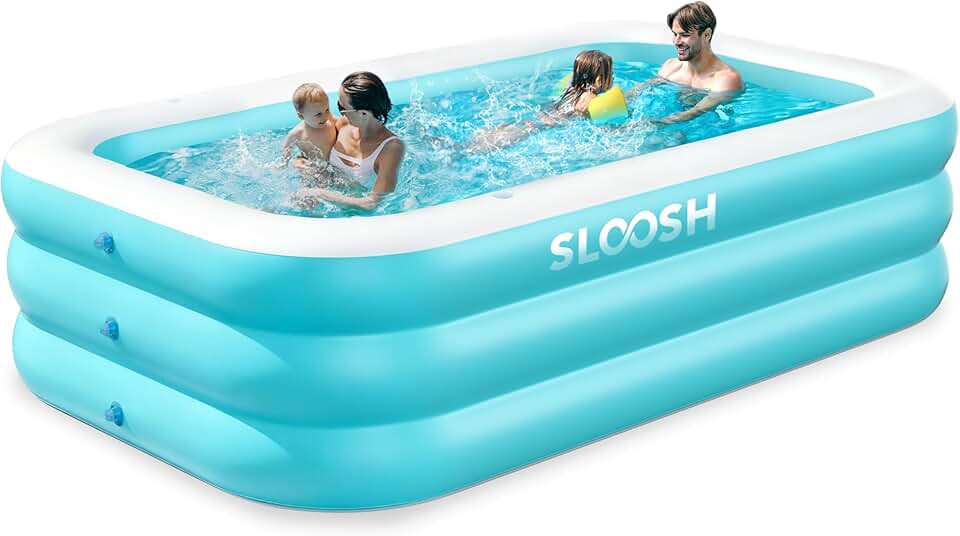 bleujardin - piscine gonflable familiale avec sièges - 304x183x56 cm - épaisse et durable