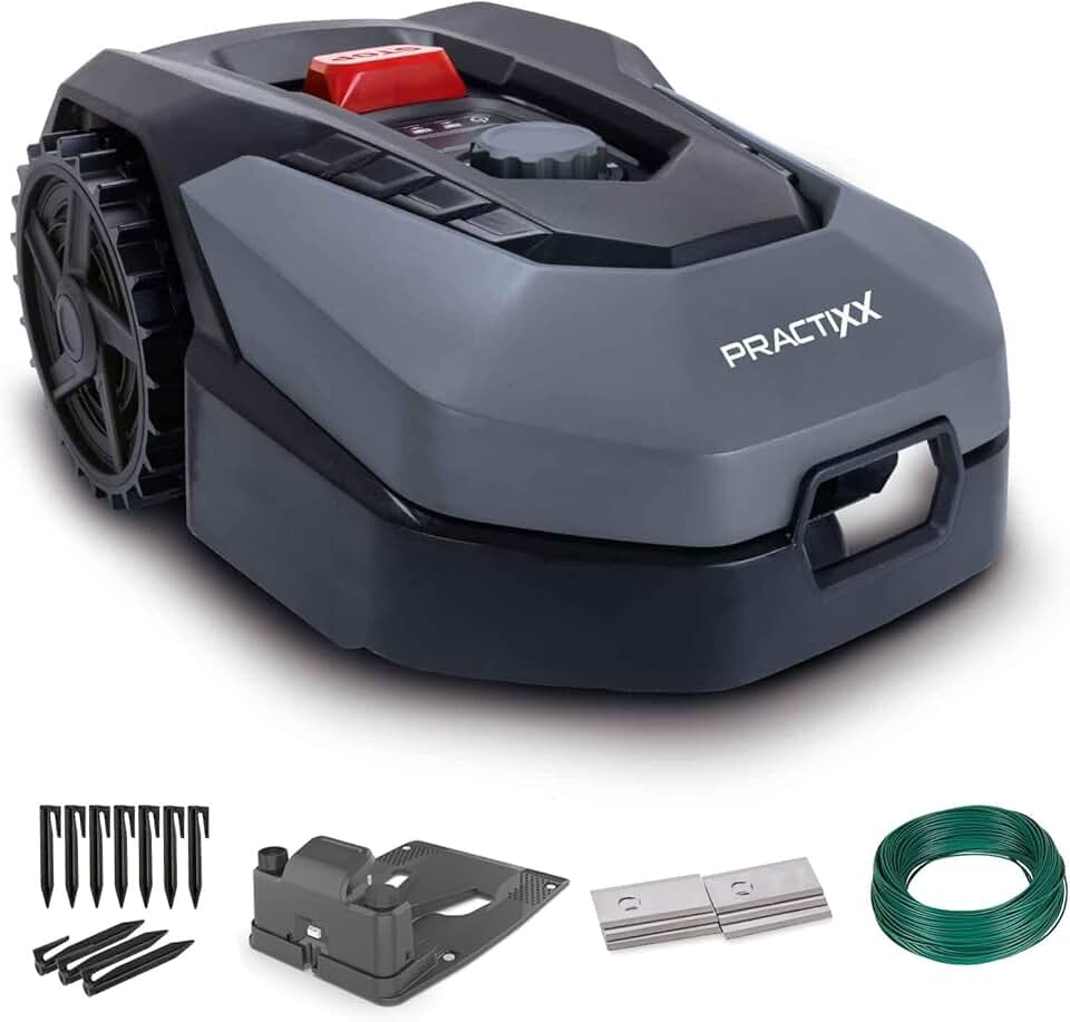 bleujardin - Robot tondeuse série PX-RRM-600Wi - 600m² - coupe 18cm, 20-60mm, capteur pluie, WiFi/BT, pente 35%, station d