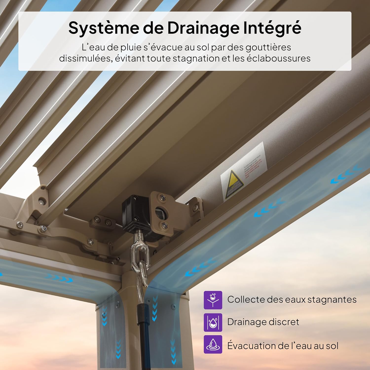 bleujardin - pergola bioclimatique LED - 3x4,25m - aluminium, lames orientables, anti-UV, sans entretien