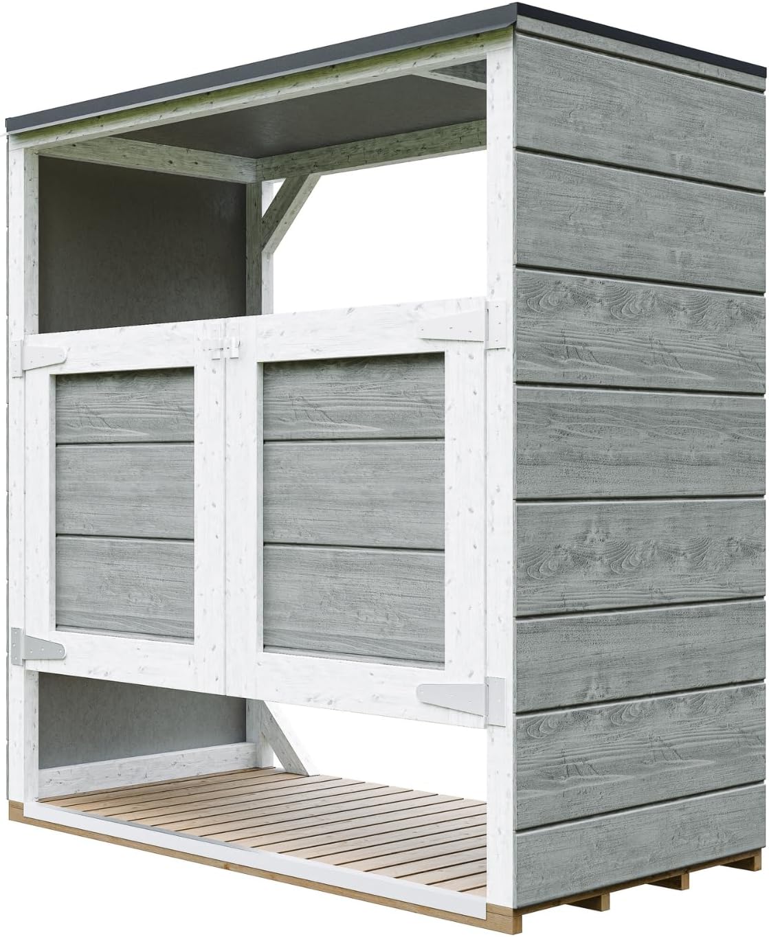 Abri de Jardin pour poubelles, Cache Poubelle extérieur 2x240L – Coffre de Rangement Exterieur, Armoire de Jardin, cabane de Jardin Exterieur – bleujardin M980A-TUNDRA Grey