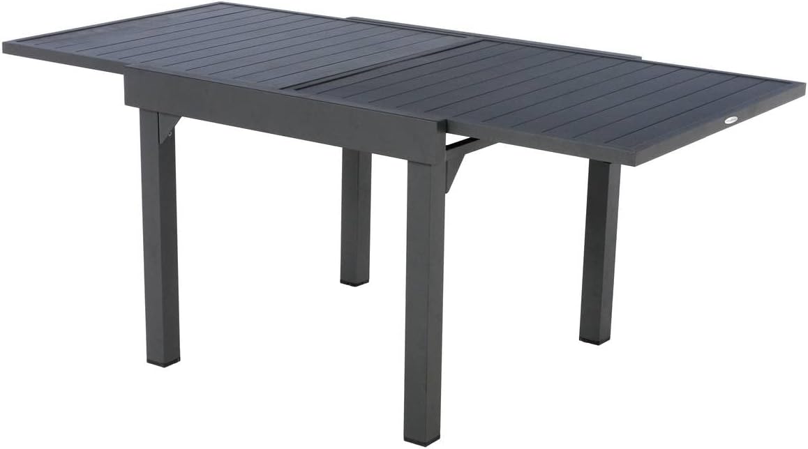 bleujardin - Piazza extensible - 180/240x90 cm - alu gris, 8 places