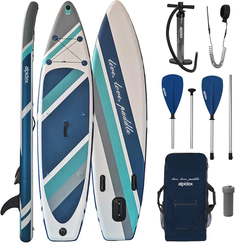 bleujardin - Stand Up Paddle Board - 320x76x15 cm - gonflable, kit complet, 200 kg
