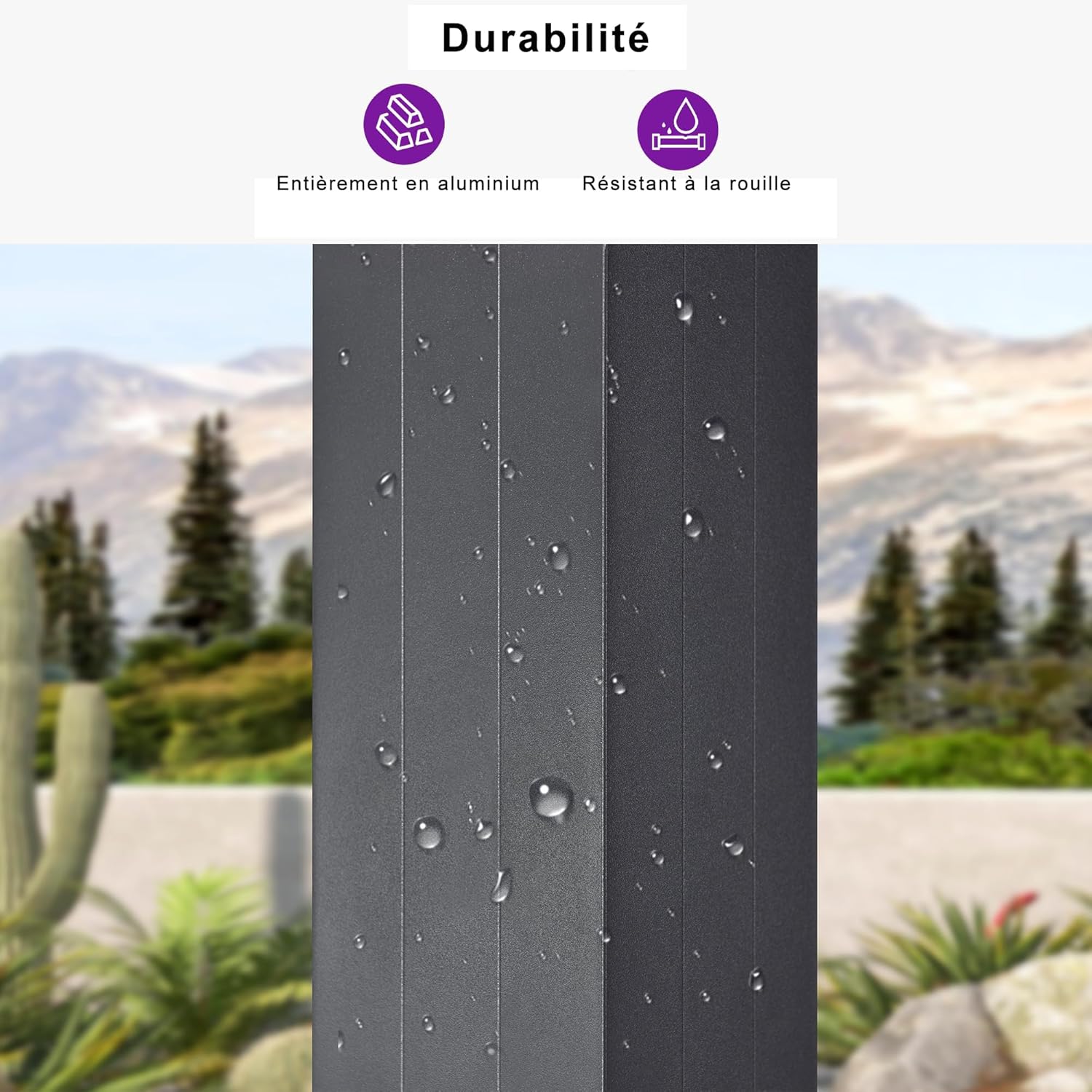 bleujardin - pergola bioclimatique - 4,24x3,3m - alu, persienne fixes, gris