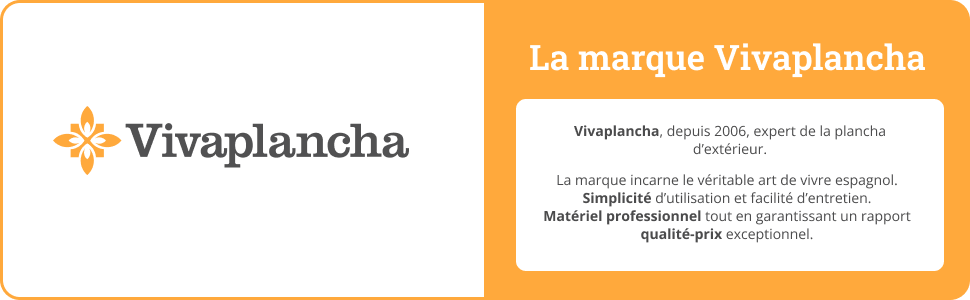 de la marque bleujardin décrivant la marque en tant qu'experte en matière de grillades à la plancha, mettant l'accent sur