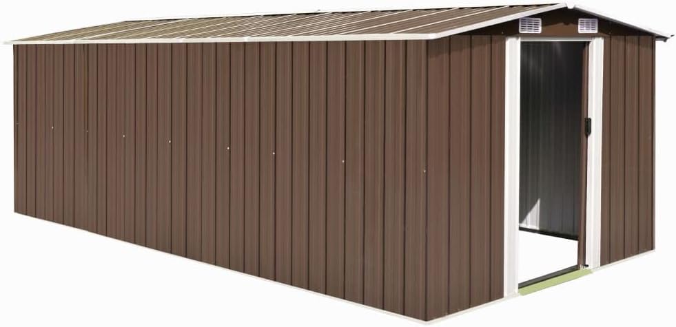 bleujardin Abri de Jardin 257x489x181 cm Métal Marron,Maison & Jardin, Pelouses & Jardins, Vie en extérieur, Structures extérieures, Cabanes & abris de Jardin, Brun (Poids 105.6KG)