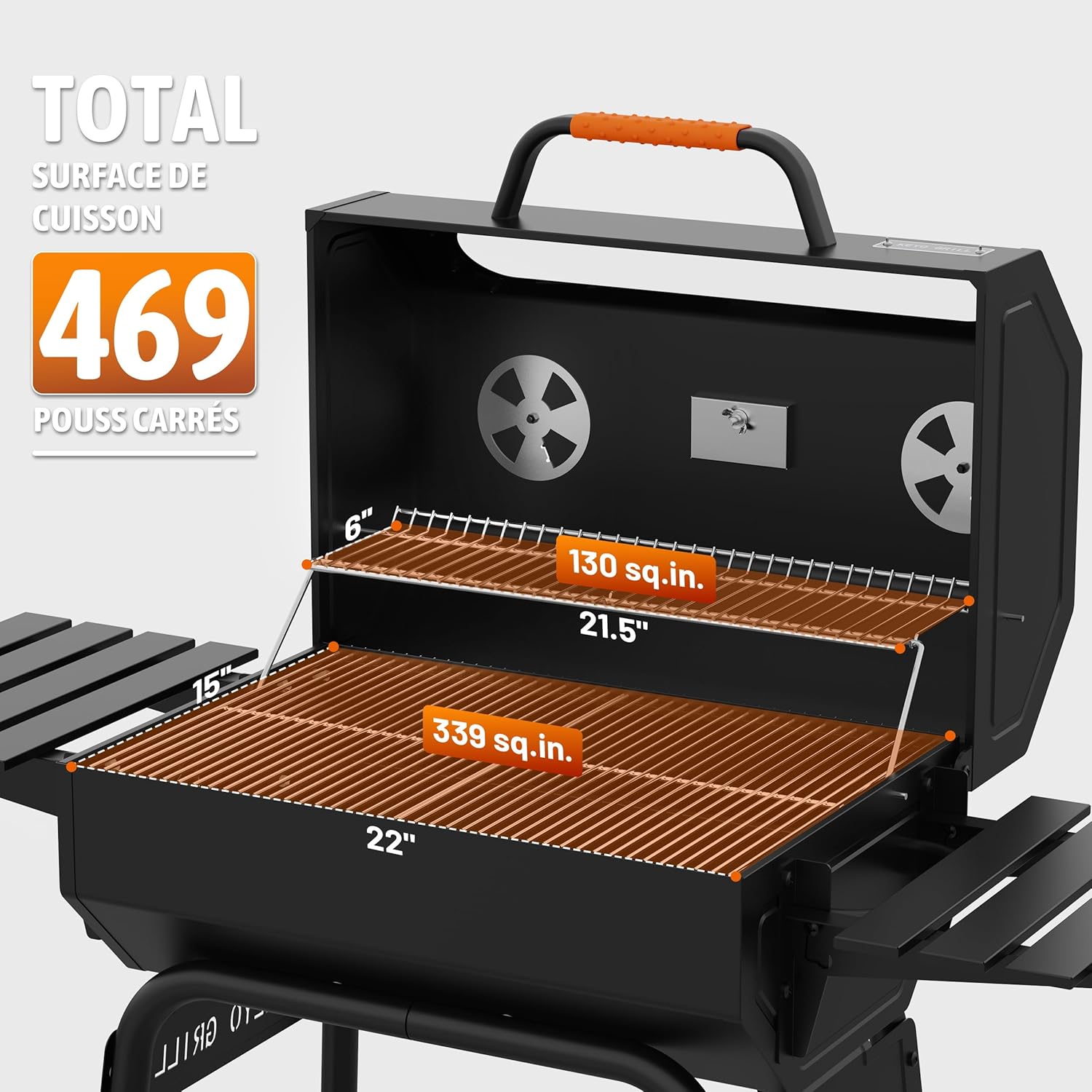 bleujardin 23 pouces barbecue pentagonal, chromé, 469 Sq In-23 Pouces
