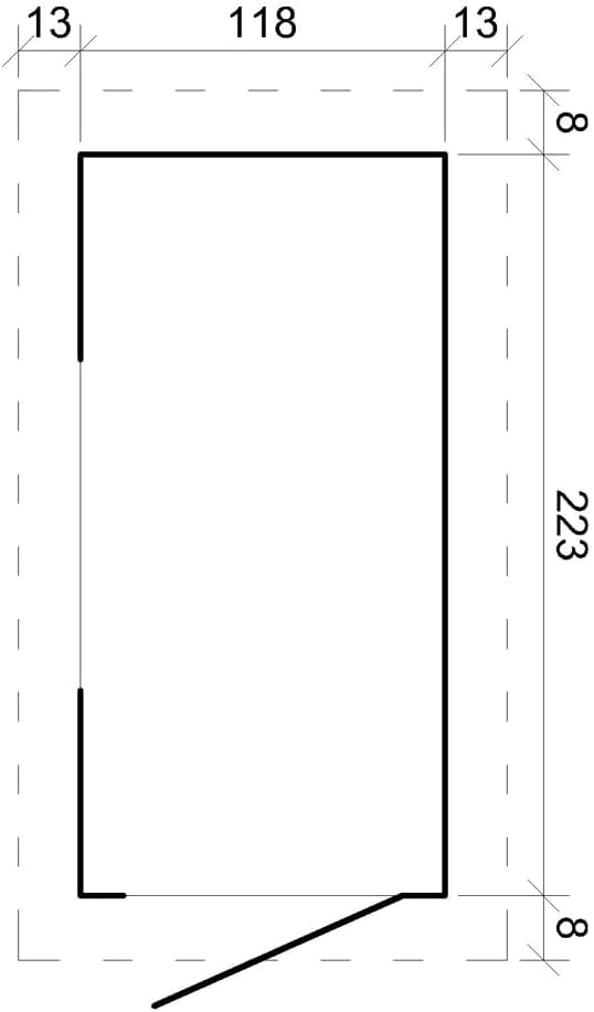 Abri de Jardin en Bois, Petite fenêtre, avec Sol TRAITÉ- Stockage extérieur l239xL144xH198 cm/2.63 m2 - Petit abri à Outils, Local à vélos - Toit imperméable, fenêtres bleujardin M306A+M306G