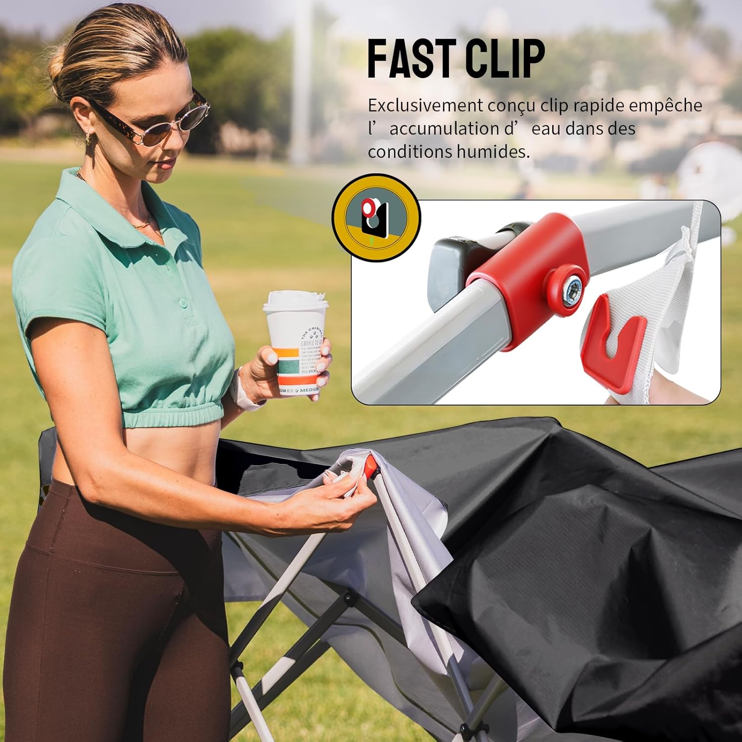 bleujardin - Tonnelle pliante 3x3m imperméable, P/Pop-Up, 4 parois amovibles, Sac, UPF 50+ - CN0032