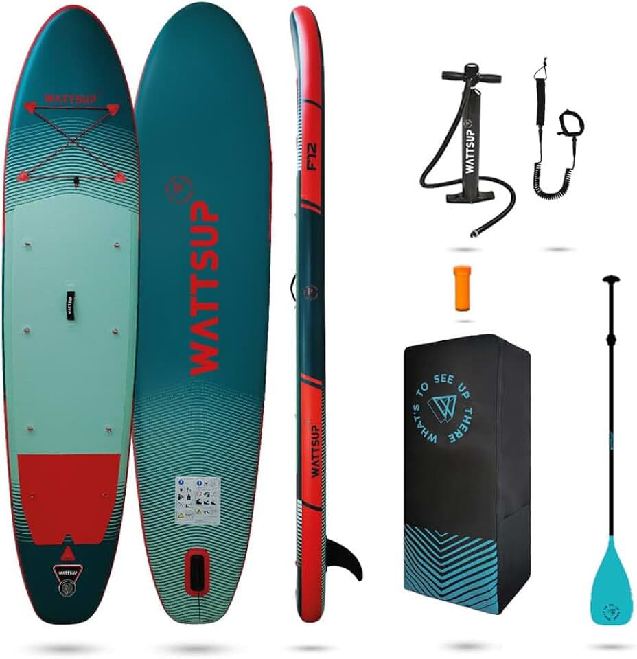 bleujardin - Sup Stand Up Paddle Gonflable - Gamme First - Dropstitch - Pack Complet : Pagaie Leash Pompe Sac de Transport