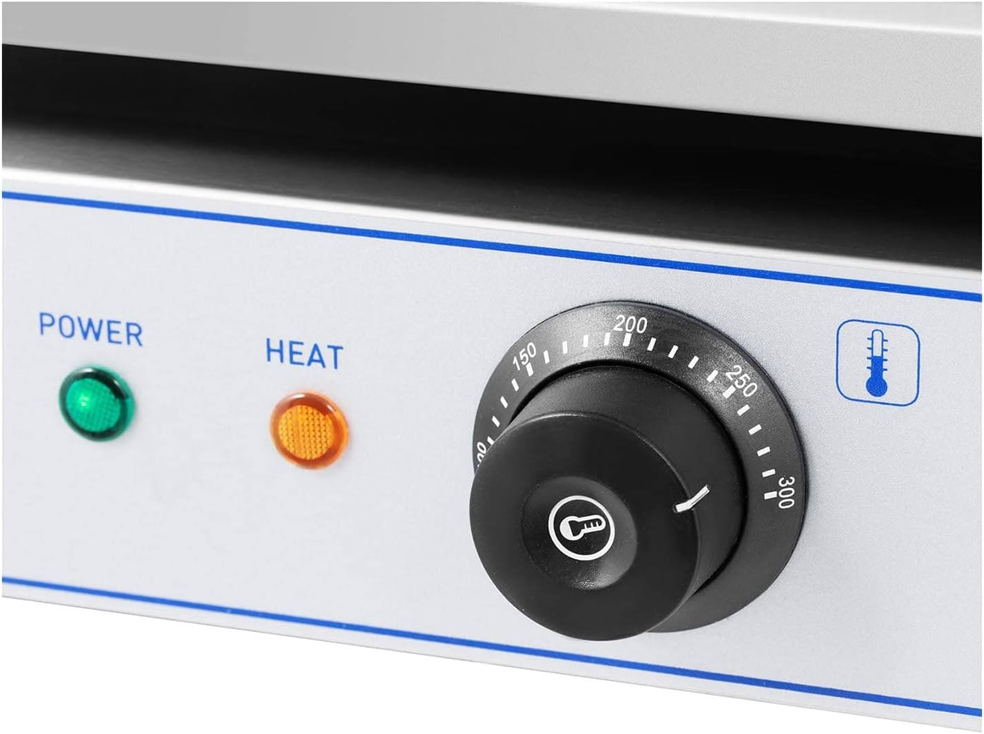 bleujardin - Plancha Électrique Lisse Inox 55x35 cm 3000W Restaurant
