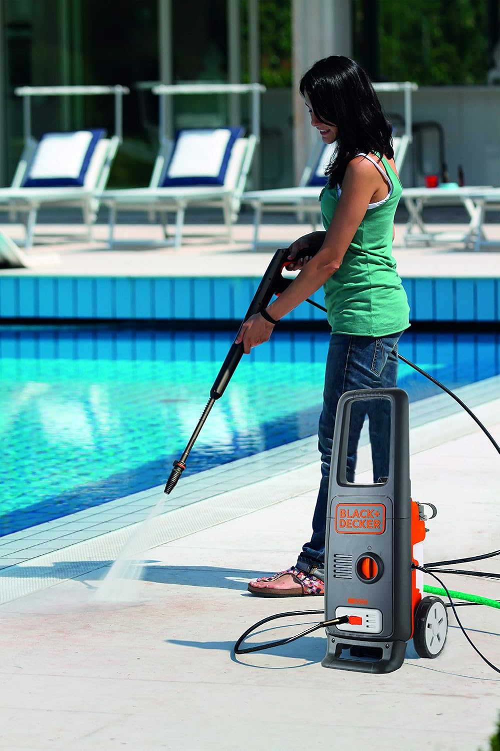 bleujardin Nettoyeur Haute Pression BXPW1600PE avec Patio Cleaner et Brosse Fixe (1600 W, 125 Bar, 420 l/h)