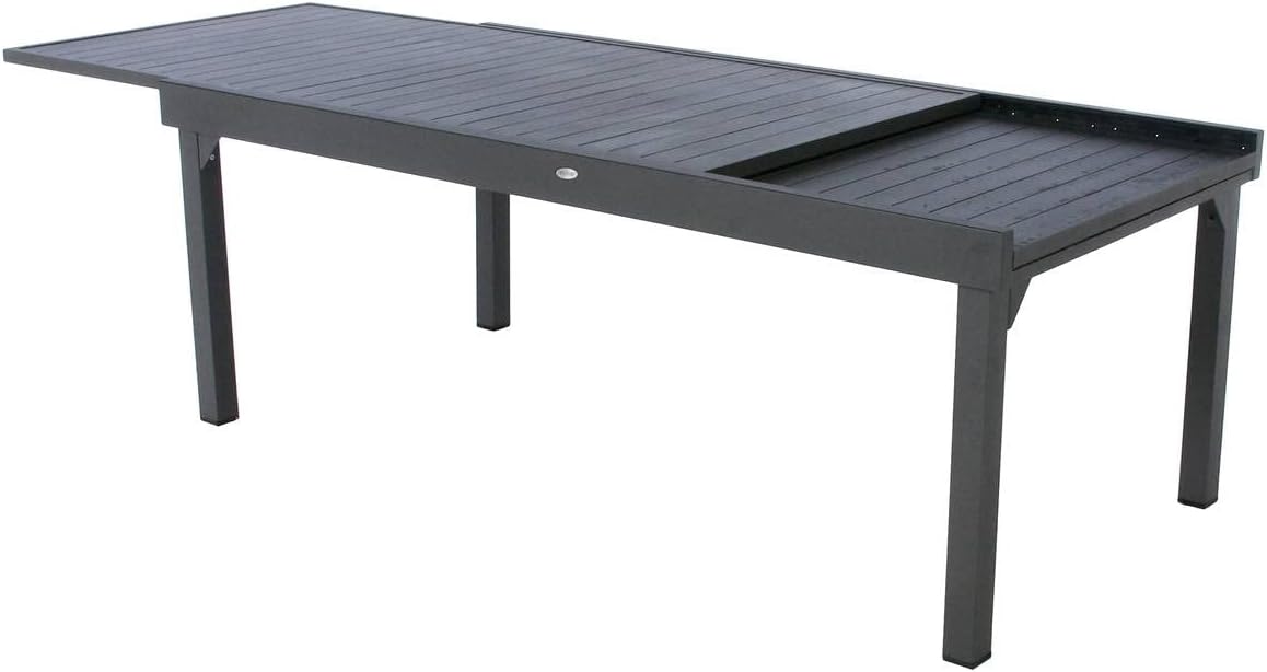 bleujardin - Piazza - 230/340x100 cm - table extensible 12 places, aluminium antirouille