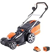 bleujardin Tondeuse à Gazon Rotative Sans Fil 37cm, avec Batterie Lithium-Ion 40V et Chargeur Rap...