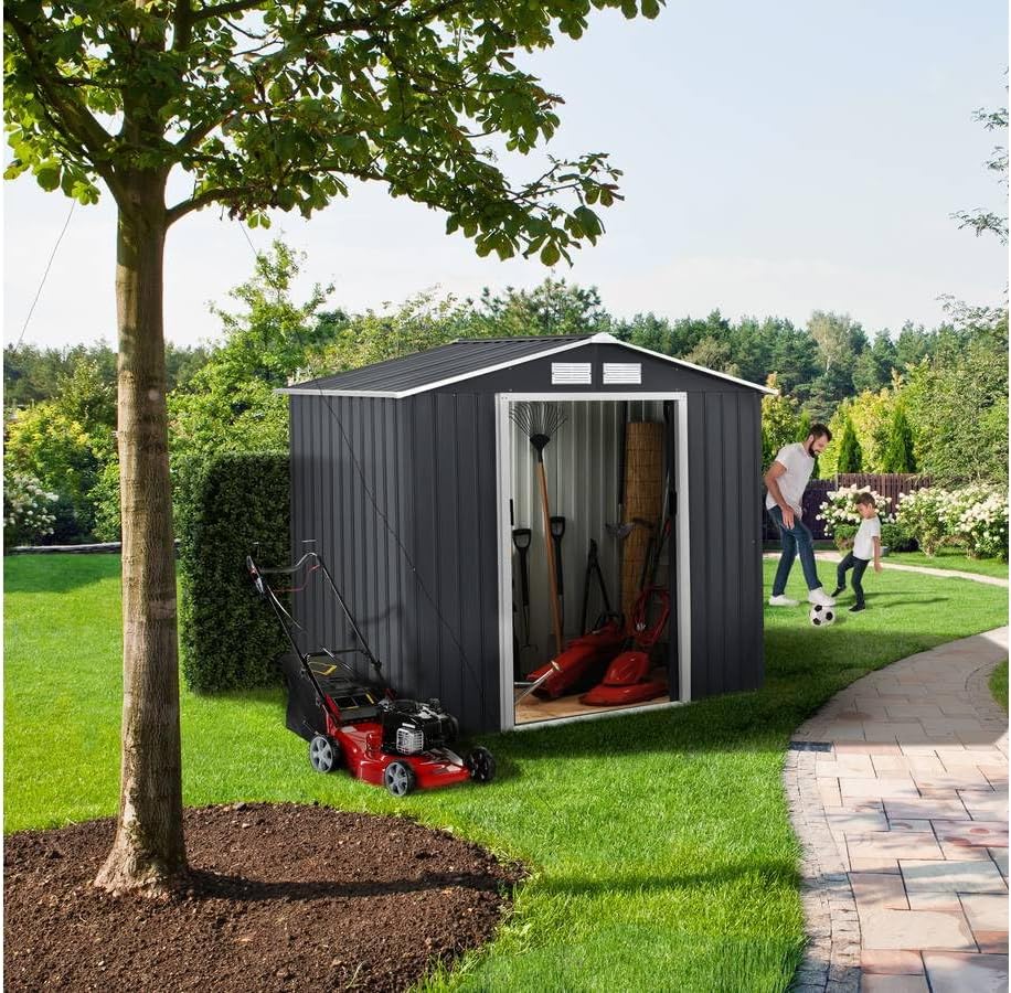 bleujardin - Abri de Métal Vegas - 2.7m² - gris - 1299_‎93414