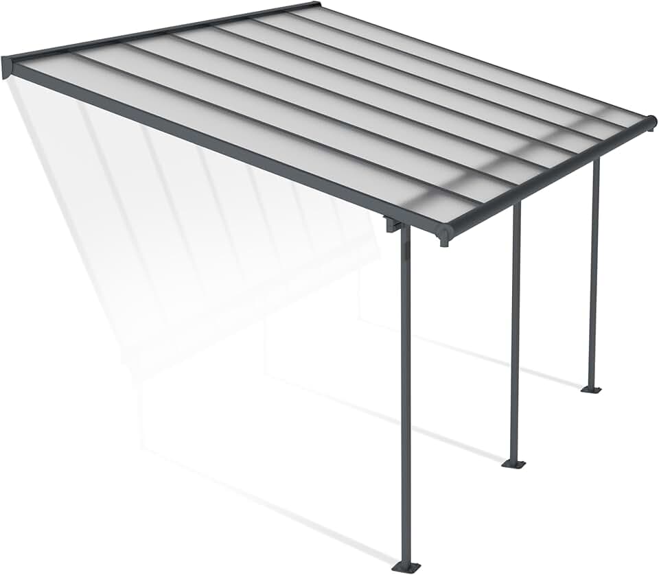bleujardin - Sierra - 3x4.25m pergola alu/polycarbonate, gris, moderne