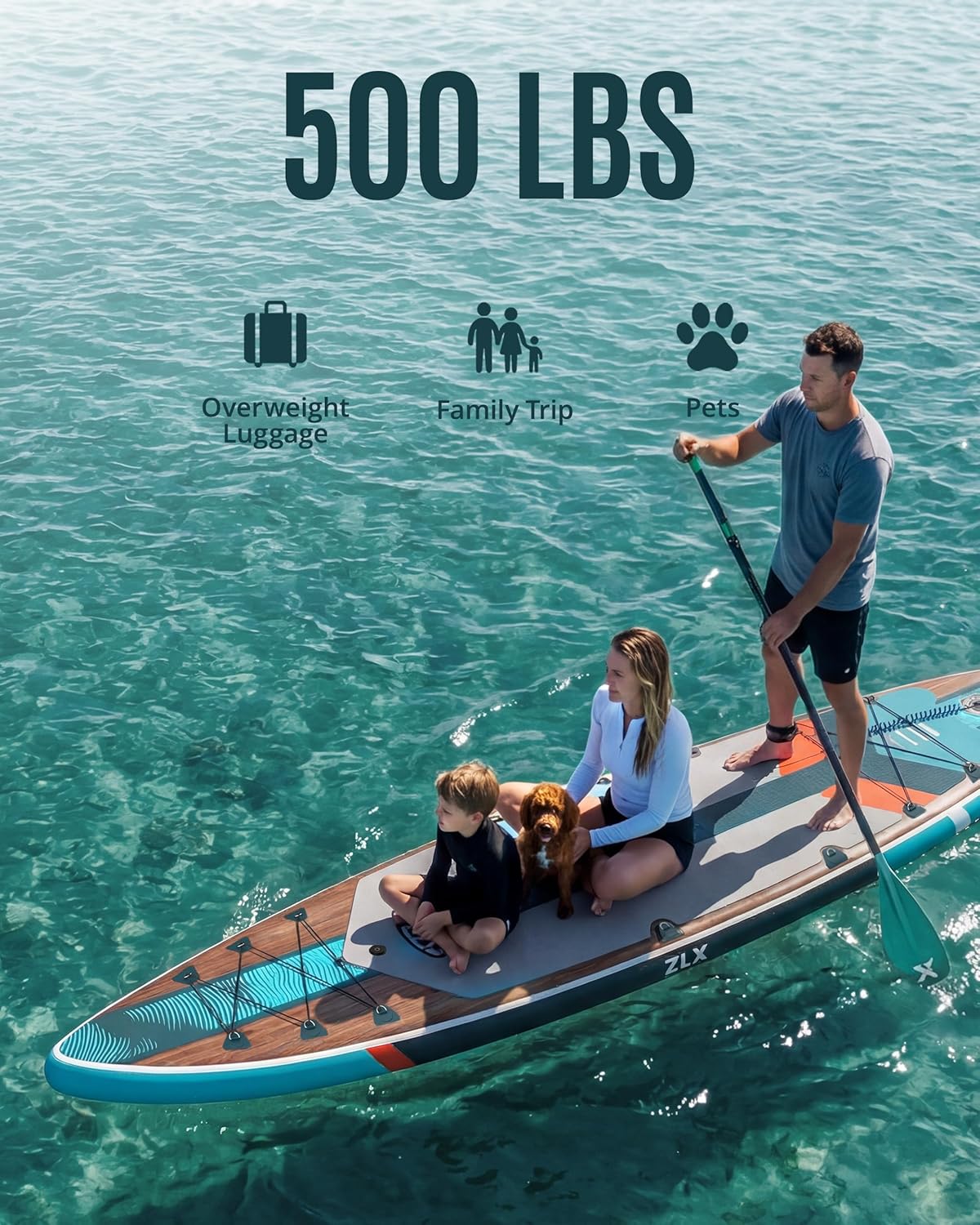 ZLX Planche de Paddle Gonflable Touring 350cm avec Siège Kayak | Sup Rapide et Stable Longue Distance, Charge 180kg, Stand Up Paddle Board Exploration