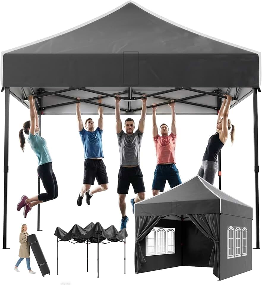 bleujardin - tonnelle pliante - 3x3m - imperméable, UV50+, hauteur réglable, panneaux latéraux
