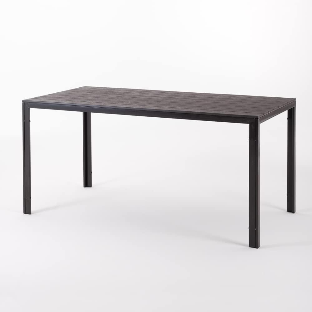 Thomas & Anita - Ensemble repas moka 6 personnes - acier, polyéthylène, chaises empilables
