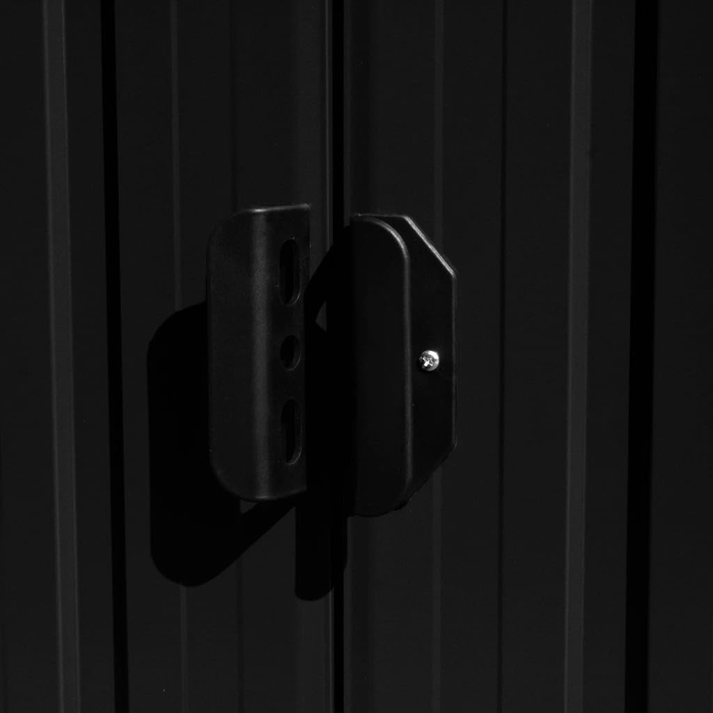 Abri de jardin métal anthracite - 257x489x181 cm - robuste, 105.6kg