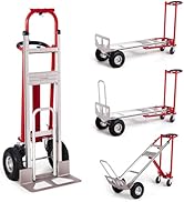 bleujardin 4-en-1 Diable Pliant en Aluminium,Chariot de Déménagement de Manutention 363/454 kg, Diab...