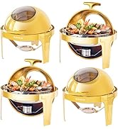 bleujardin 5,7L Buffet Chafing Dish Set, Calentador Buffet Redondo, Servidor de Buffet, Calentador C...