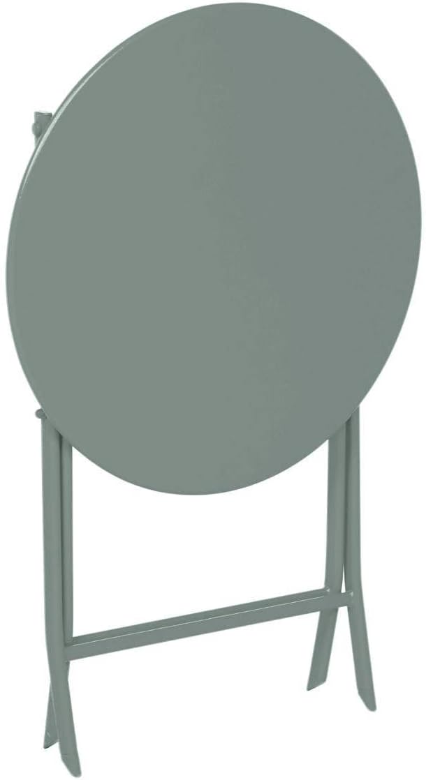 bleujardin - Greensboro - Ø60 cm - Table de jardin pliante acier vert 2 places