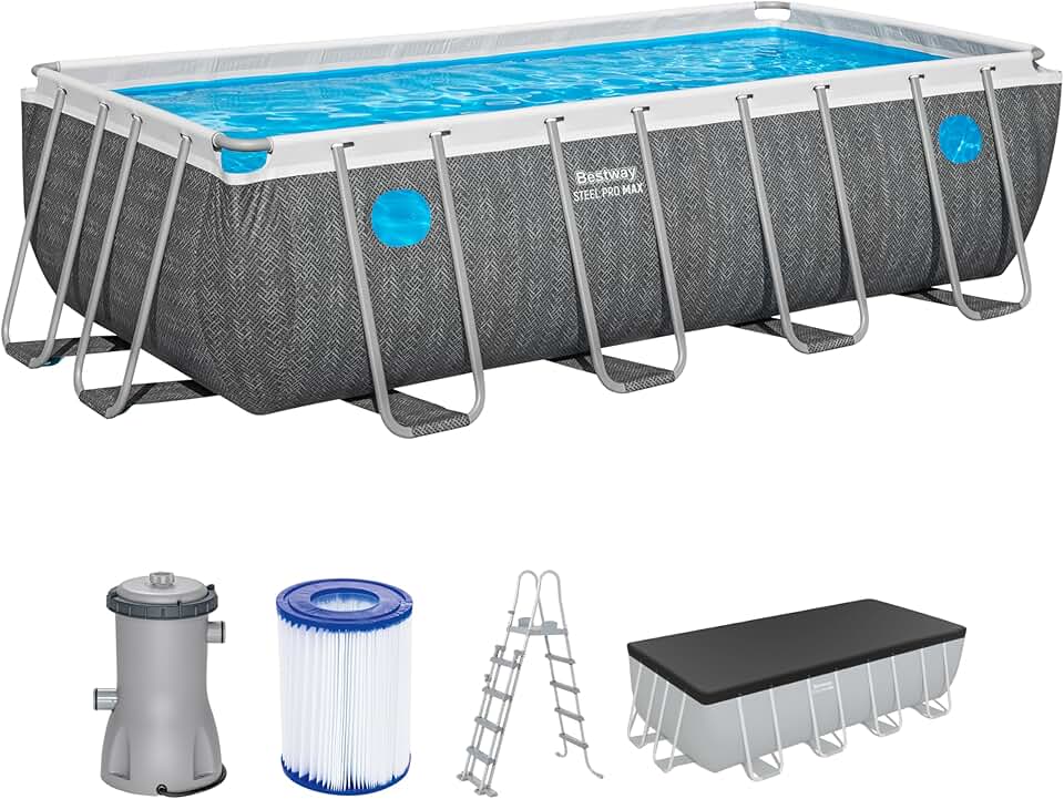 bleujardin - Steel Pro Max - 488x244x122 cm - Piscine rectangulaire, Splashview