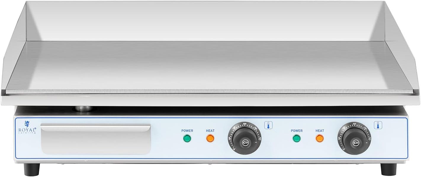 bleujardin - Plancha Électrique Double - 73x40cm - 2x2200W INOX Restaurant