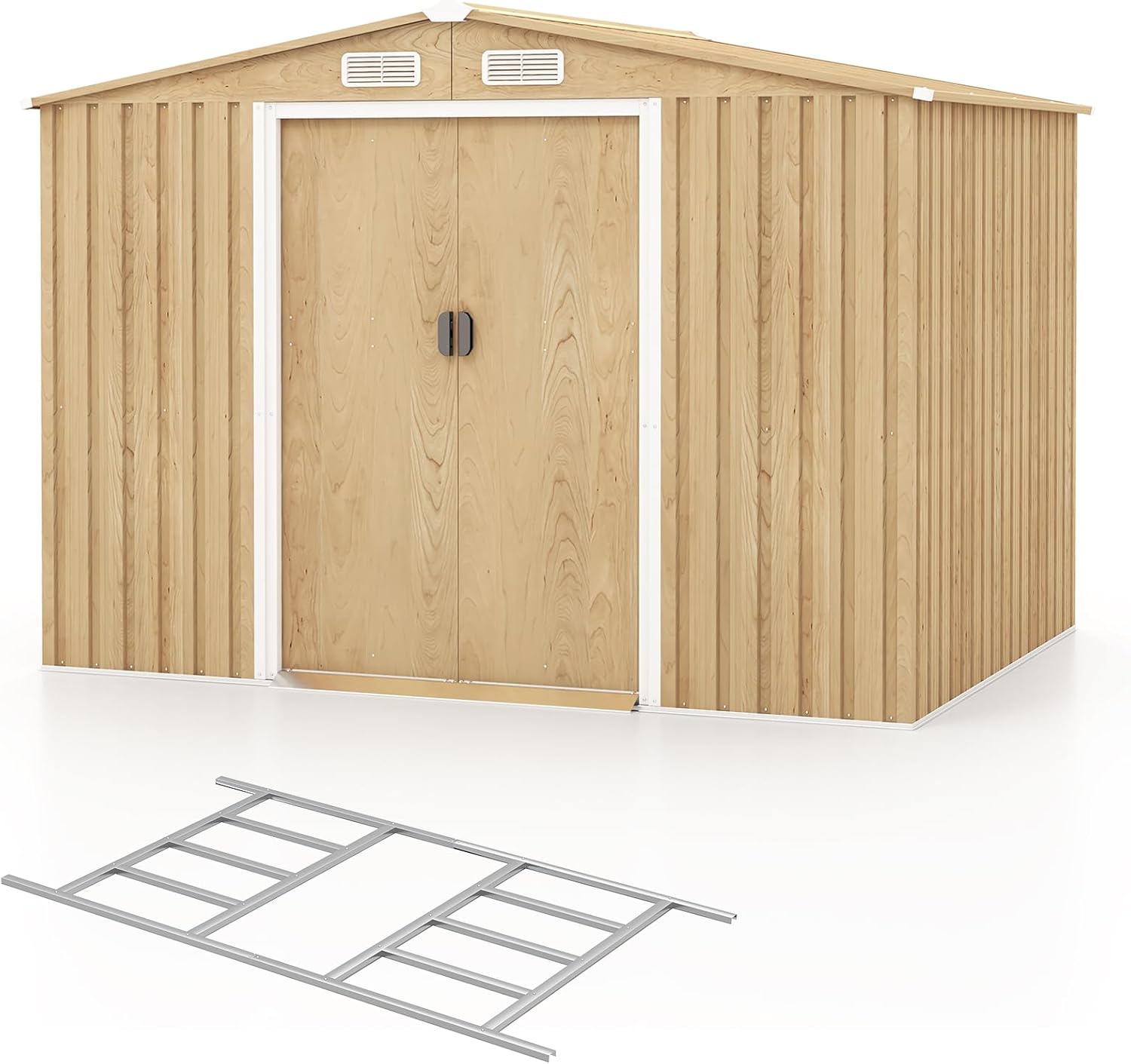 bleujardin - Abri de jardin acier 259x196x184cm porte coulissante 5m²
