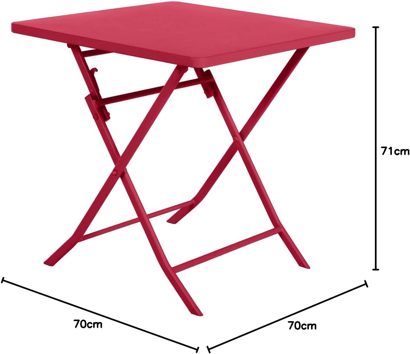 bleujardin - Greensboro - 2 places 70x70 cm - table de jardin pliante acier renforcé