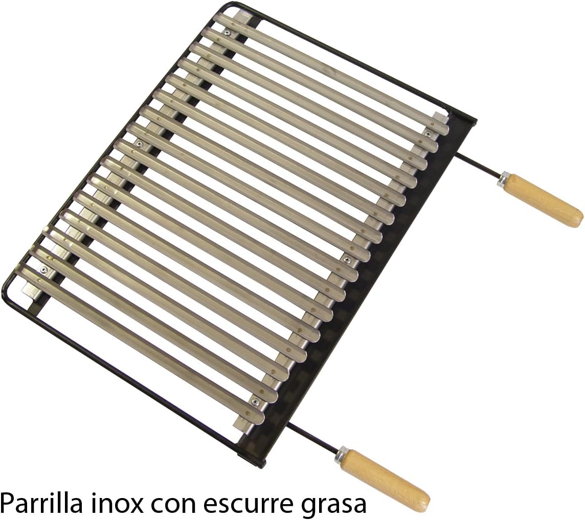 bleujardin - Barbecue inox avec grille fer - 71406