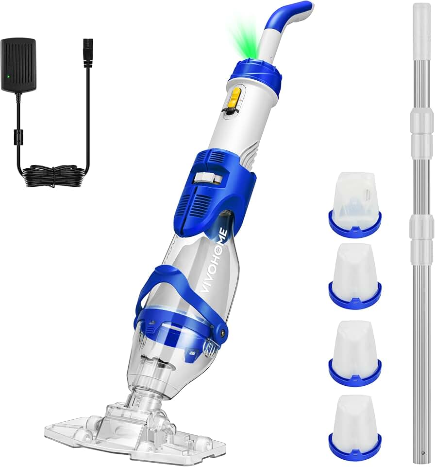 bleujardin - Aspirateur piscine sans fil - 250 cm - 4300 LPH, 2,6L, 75 min, 4 sacs filtres