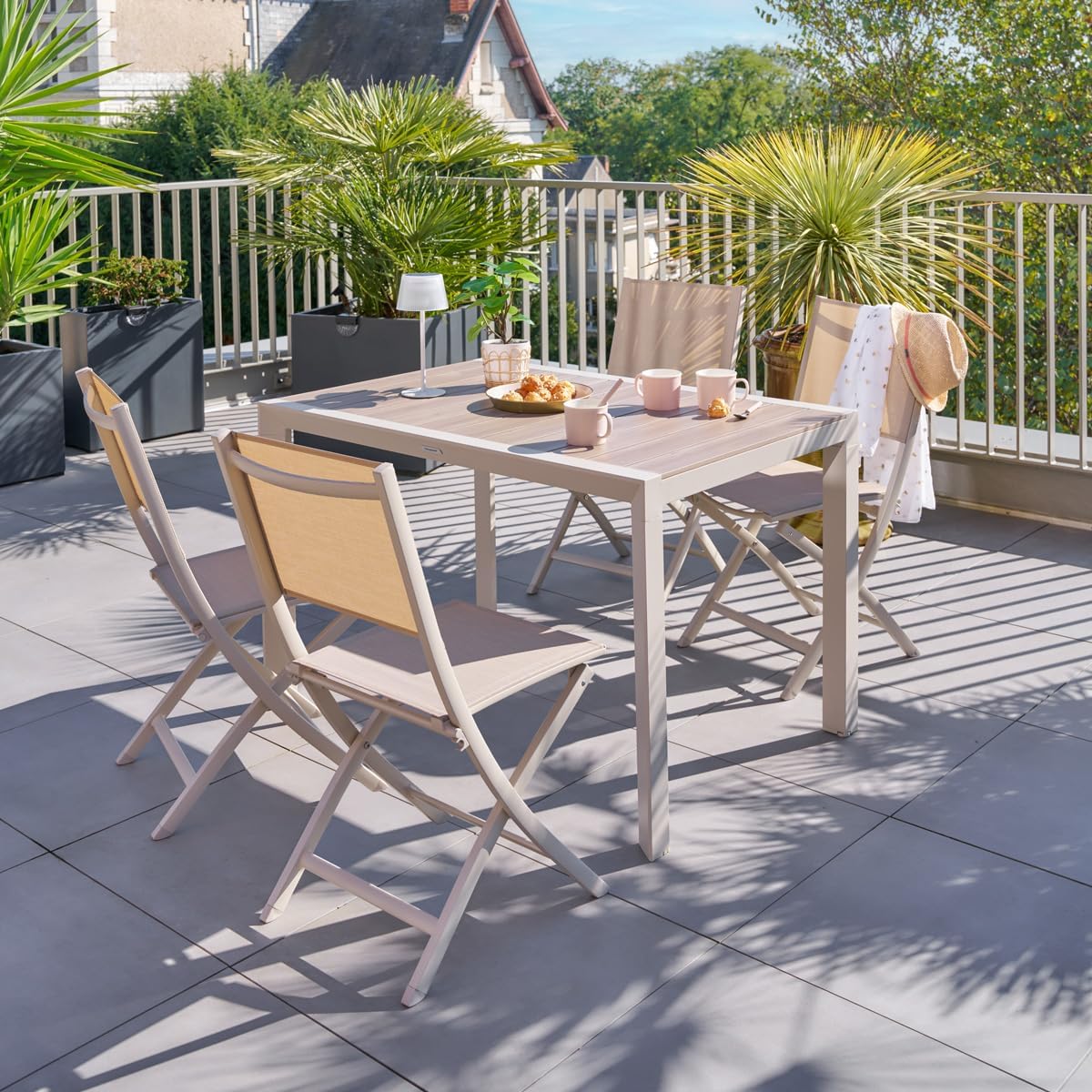 bleujardin - Evasion 4 places - aluminium effet bois lin et argile