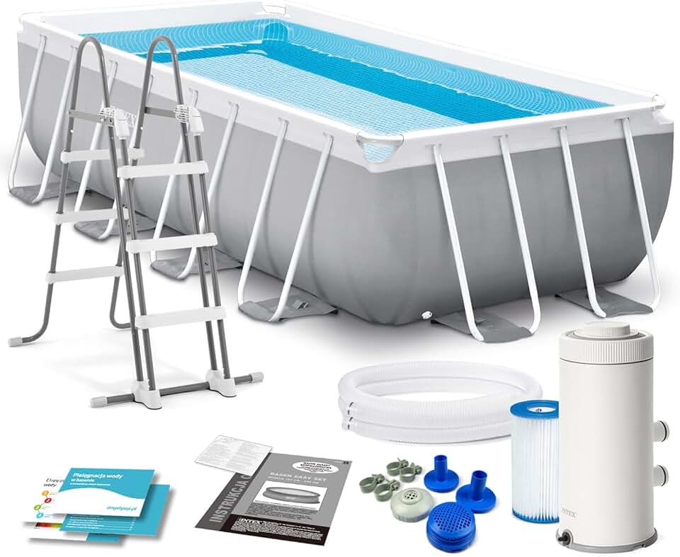 bleujardin 4M X 2M X 1M Prism Frame Rectangular Pool Set