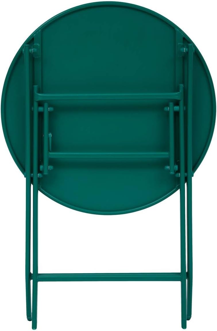 bleujardin - Greensboro - Ø60cm - Table ronde pliante acier vert opale