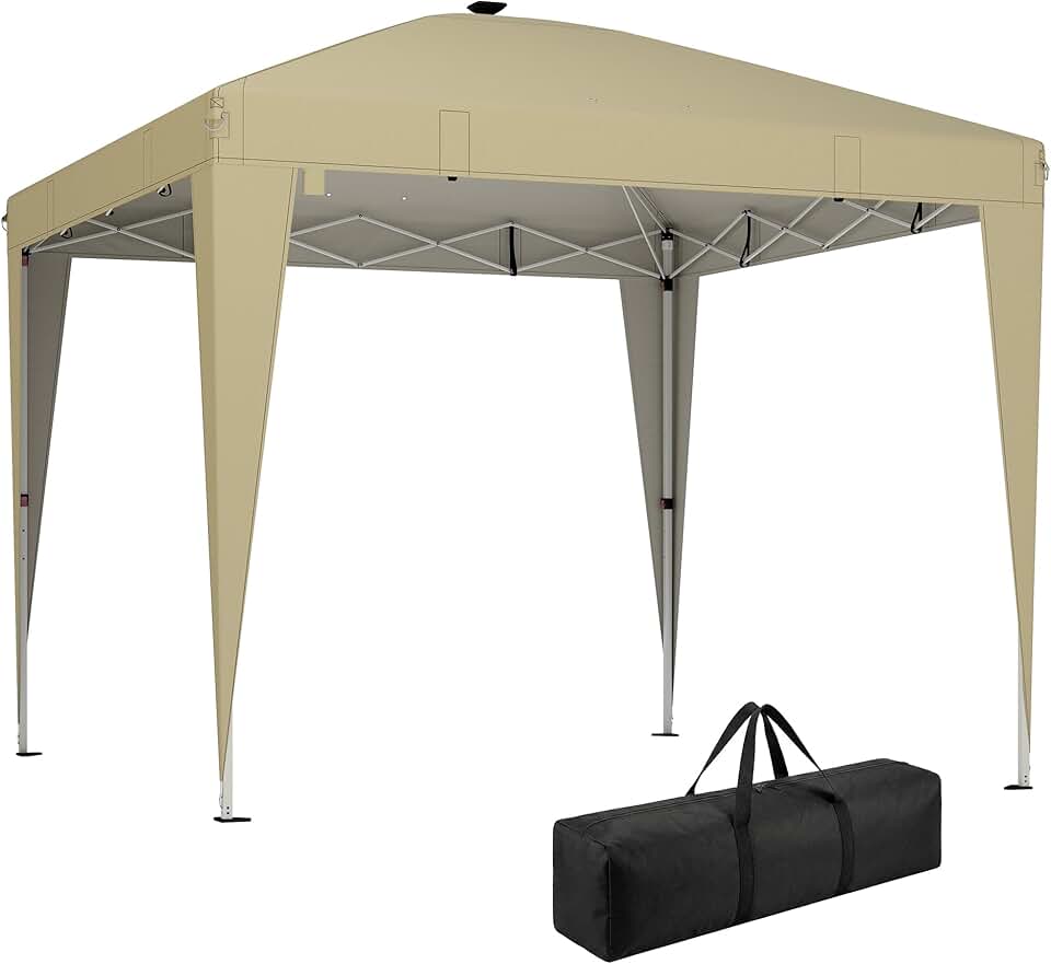 bleujardin - Tonnelle Pop-up 3x3m UV50+, éclairage, sac, réglable
