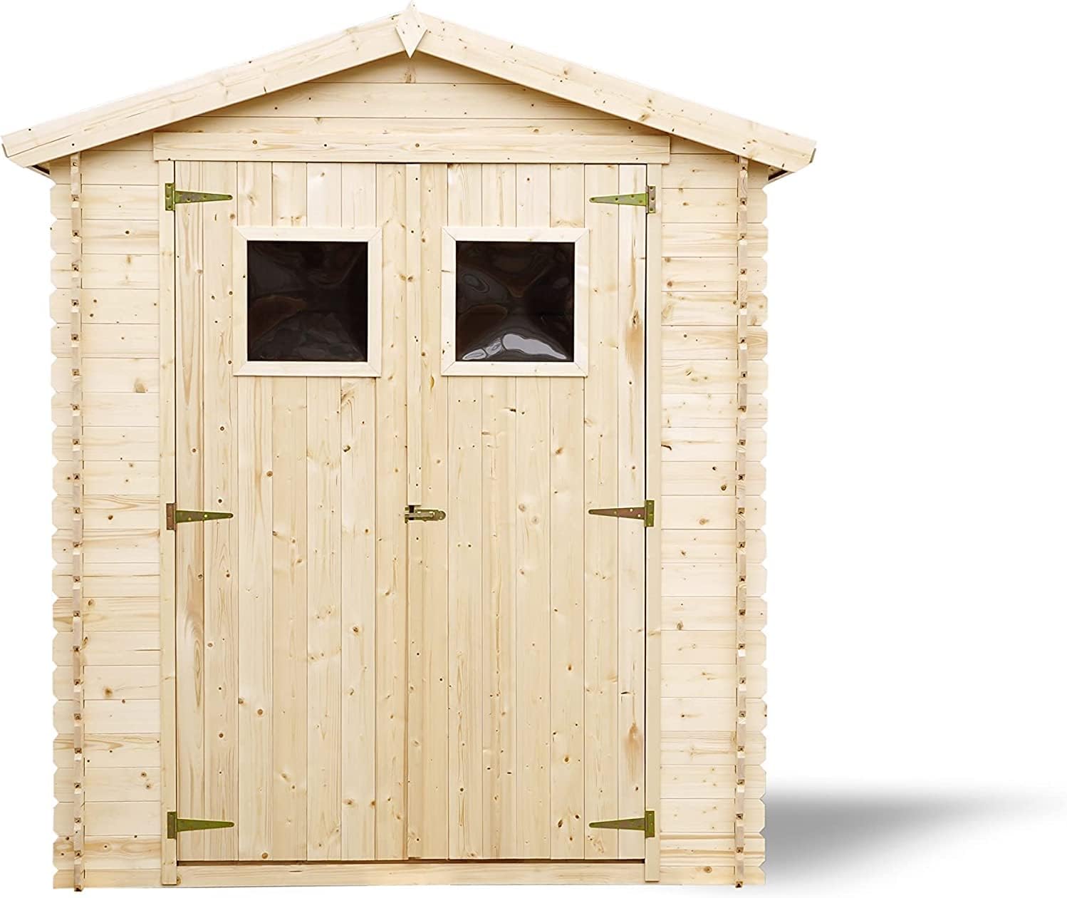 Abri de Jardin en Bois avec Sol TRAITÉ - Stockage extérieur I196xL136xH218 cm/ 1.98 m2 Petit abri à Outils, Local à vélos - Toit imperméable, fenêtres - bleujardin M367
