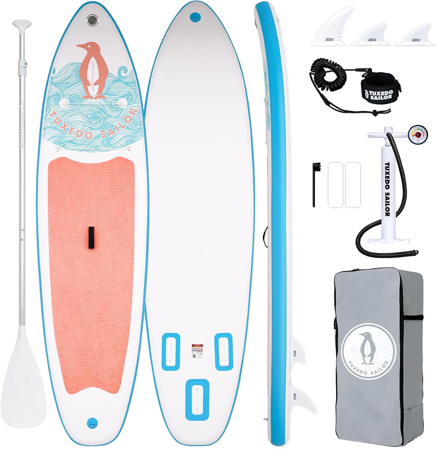 bleujardin - SUP gonflable adulte 320cm - stable, kit complet